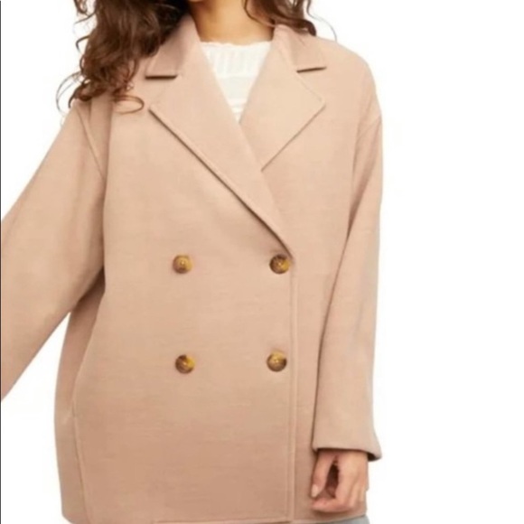 🎉HP🎉. Free People Hannah Oversized Slouchy Blazer / Pea Coat in Camel - Picture 7 of 16